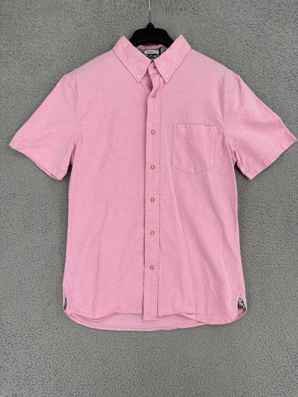 reyn spooner Men’s medium Pink Short-Sleeve Button-Down Shirt tailored fit beach